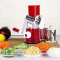 New vegetable cutter & slicer manual kitchen cheese chopper machine with three sharp drums multifunctional garlic potato shredder   for easy food  preparation (random colour)